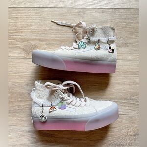 VANS X IRENEISGOOD High Top Stacked Charm Platform Suede Sneakers